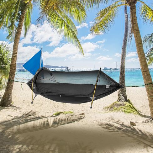 أرجوحة تخييم للقطط الليلية مع شبكة - خيمة أرجوحة ناموسية لشخص واحد مع أرجوحة بحزام شجرة خفيفة الوزن 440 رطلاً in Kuwait