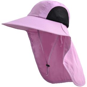 Womens Mens Sun Hat with Neck Flap,UPF 50+ UV Protective Hiking Fishing Hats,Wide Brim Sun Hat for Women&Men