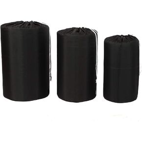 Ezek Stuff Sack 3 Pack 210D Polyester Oxford Ultra-Light Compression Durable Water-Resistant Drawstring Ditty Sleeping Bag Storage Sack, Backpacking Camping Travelling Hiking, Black.