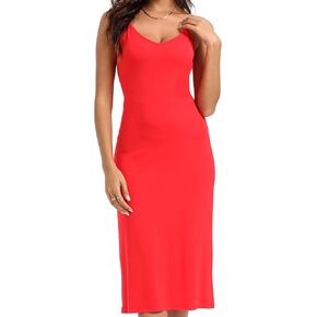 Women's Full Slips Cami Long Spaghetti Strap Under Dress