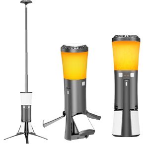 Camping Lantern Rechargeable, Camping Lights with Flame mode, Extendable Light Tripod,Battery Operated Lights with 12000mah Batteries, Outdoor Portable Lanterns for Emergency, Outages, Hiking, Camping