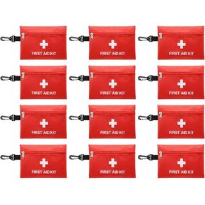 Faylapa 12Pcs Mini Empty First Aid Bag, 7.8x5.5 inches Travel Pouch Bag for Travel, Home, Office, Vehicle, Camping, Outdoor (Bag Only)