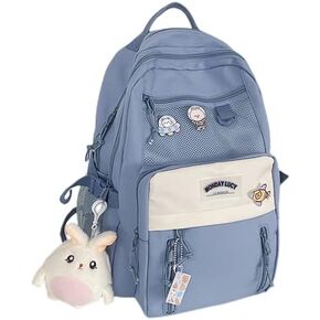 KOWVOWZ Kawaii Large aesthetic Bookbags for Girl Students Back to school Laptop Backpacks 15.6 Inch School Bag with Cute 12.6inx5.1inx16.9in