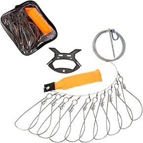 10 Snaps Fish Stringer Live Fish Lock Stainless Steel Buckle with Float Handle and Carry Bag.
