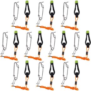 10 PCS Fishing Downrigger Line Release Snap, Weight Release Clips with Leader Stainless Snap Hairtrigger Release Fishing Tool for Trolling Offshore Fishing Weight Kite Planer Board