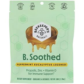 Beekeepers Naturals Peppermint Eucalyptus Lozenges, 14 CT