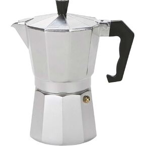 موقد علوي إسبريسو من مايند ريدر CSTOVE-SIL من الفولاذ المقاوم للصدأ، صانع قهوة للغاز أو الموقد الكهربائي، فضي، مقاس واحد