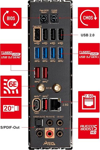 MSI MEG X570S ACE MAX Gaming Motherboard (ATX, AMD, Socket AM4. DDR4, PCIe 4, CFX, M.2 Slots, Wi-Fi 6E) in Saudi Arabia