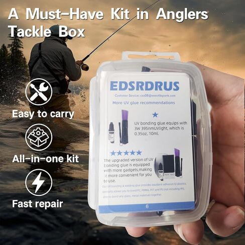 طقم إصلاح طرف صنارة الصيد - استعيدي صنارة الصيد الخاصة بك مع 10 قطع من أحجام دليل الأطراف، وغراء الأشعة فوق البنفسجية، وخيط التغليف لقضيب الصب الدوار في المياه المالحة والمياه العذبة (مجموعة استبدال أدلة صنارة الصيد) in Kuwait