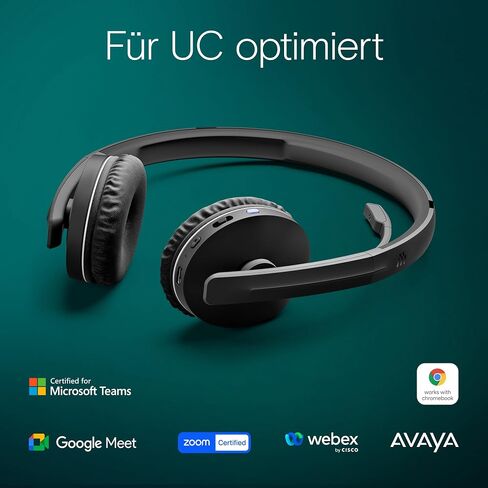 EPOS Adapt 261 - سماعة رأس مزدوجة الجوانب، لاسلكية، بلوتوث ثنائي الاتصال، دونجل USB-C متضمن، محسّن من UC ومعتمد من Microsoft Teams، أسود in Kuwait
