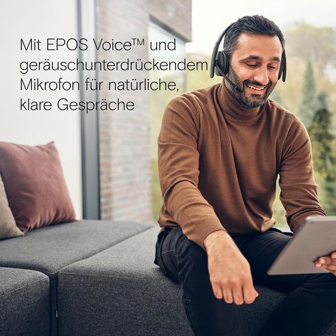 EPOS Adapt 261 - سماعة رأس مزدوجة الجوانب، لاسلكية، بلوتوث ثنائي الاتصال، دونجل USB-C متضمن، محسّن من UC ومعتمد من Microsoft Teams، أسود in Kuwait