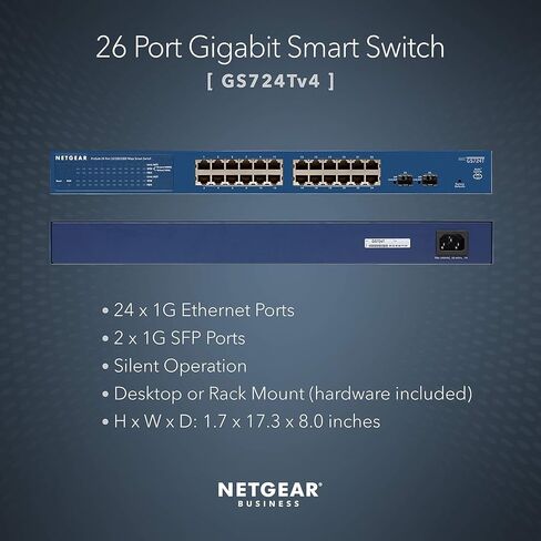 NETGEAR 10-Port 10G Multi-Gigabit Ethernet Smart Switch (MS510TXM) - Managed, 8 x Multi-gig Ports, 2 x 10G SFP+, Optional Insight Cloud Management, Desktop or Rackmount, Limited Lifetime Protection in Saudi Arabia