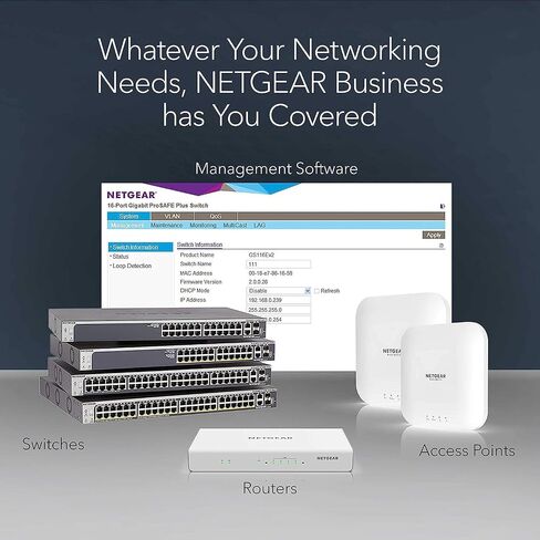 NETGEAR 10-Port 10G Multi-Gigabit Ethernet Smart Switch (MS510TXM) - Managed, 8 x Multi-gig Ports, 2 x 10G SFP+, Optional Insight Cloud Management, Desktop or Rackmount, Limited Lifetime Protection in Saudi Arabia