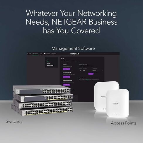 NETGEAR 10-Port 10G Multi-Gigabit Ethernet Smart Switch (MS510TXM) - Managed, 8 x Multi-gig Ports, 2 x 10G SFP+, Optional Insight Cloud Management, Desktop or Rackmount, Limited Lifetime Protection in Saudi Arabia