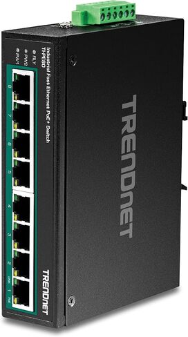 TRENDnet 8-Port Industrial Fast Ethernet PoE+ DIN-Rail Switch,TI-PE80 in Kuwait