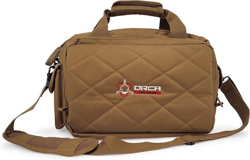 Orca Tactical Gun Range Bag for Shooting – 3+ Compact Pistol Revolver Range Bag for Handguns and Ammo – Self Standing Gun Bag – Handguns Bag with Durable Double Stitching Lockable YKK Zippers in Saudi Arabia