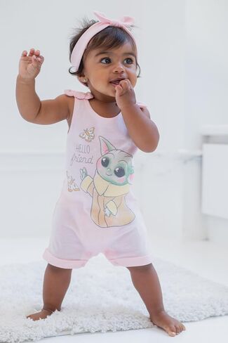 STAR WARS The Child Baby Girls Snap Romper and Headband Newborn to Toddler in Kuwait
