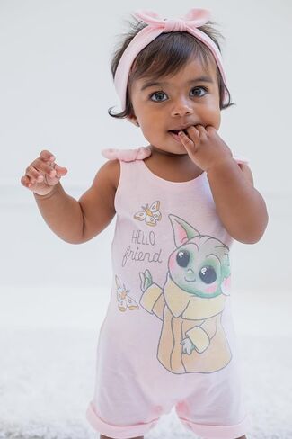 STAR WARS The Child Baby Girls Snap Romper and Headband Newborn to Toddler in Kuwait
