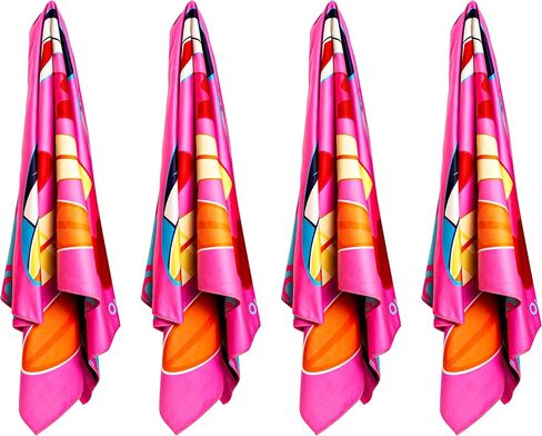 4 Pack Microfiber Beach Towel Oversized + Travel Backpack - Sand Free Beach Towel Quick Dry Travel Towel for Beach Pool Cruise Essentials Must Haves Pink Towel Set Mermaid Gifts in Saudi Arabia