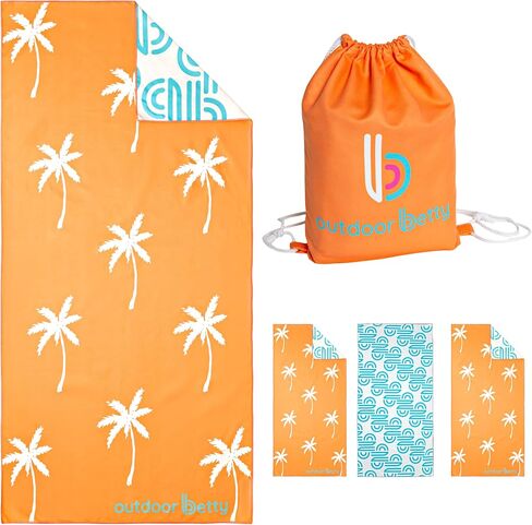 4 Pack Microfiber Beach Towel Oversized + Travel Backpack - Sand Free Beach Towel Quick Dry Travel Towel for Beach Pool Cruise Essentials Must Haves Pink Towel Set Mermaid Gifts in Saudi Arabia