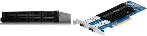 Synology 12bay NAS RackStation RS3618xs (Diskless), RS3618xs & 10Gb Ethernet Adapter 2 SFP+ Ports (E10G21-F2), Black in Saudi Arabia