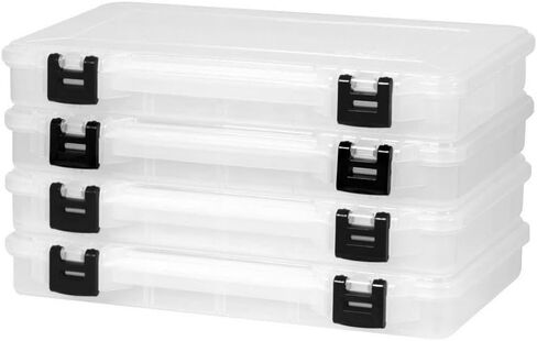 Plano ProLatch 3700 StowAway 4-Pack, Clear and Black, ProLatch Locking System, Transparent Design to Quickly Identify Contents, Fits 3700 Series Tackle Bags in Saudi Arabia