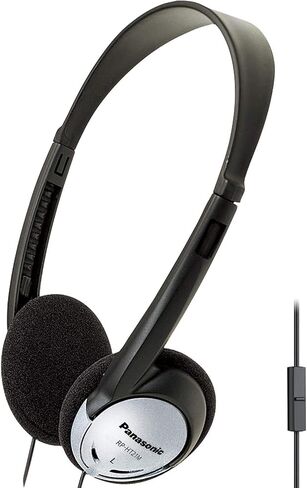 Panasonic Headphones, Lightweight Over the Ear Wired Headphones with Clear Sound and XBS for Extra Bass, Long Cord, 3.5mm Jack for Phones and Laptops – RP-HT161-K (Black) in Saudi Arabia