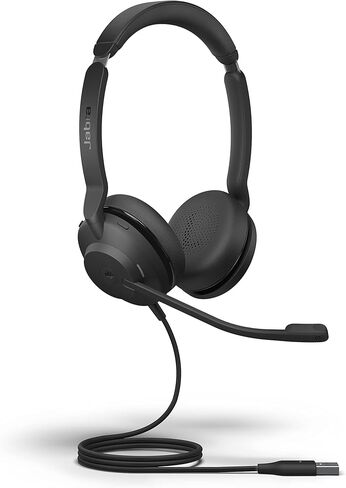 Jabra Evolve2 30 UC Wired Headset, USB-C, Mono, Black – Lightweight, Portable Telephone Headset with 2 Built-in Microphones – Work Headset with Superior Audio and Reliable Comfort in Kuwait