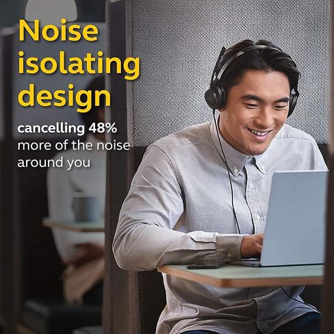 Jabra Evolve2 30 MS Wired Headset, USB-C, Mono, Black – Lightweight, Portable Telephone Headset with 2 Built-in Microphones – Work Headset with Superior Audio and Reliable Comfort in Kuwait