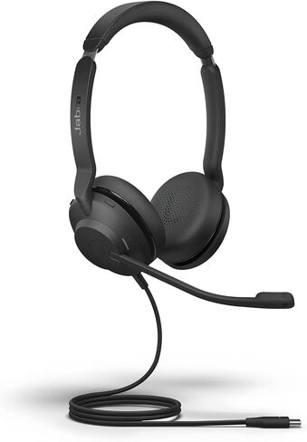 Jabra Evolve2 30 MS Wired Headset, USB-C, Mono, Black – Lightweight, Portable Telephone Headset with 2 Built-in Microphones – Work Headset with Superior Audio and Reliable Comfort in Kuwait