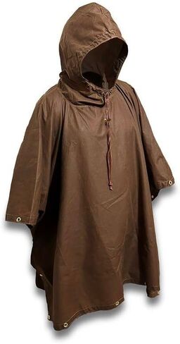 Bushcraft اسبانيا Oilskin Poncho مأوى، Bushcraft Poncho Tarp، متعددة الاستخدامات للماء غطاء المطر خيمة للمخيمين in Kuwait