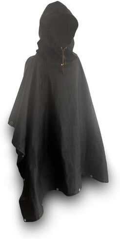 Bushcraft اسبانيا Oilskin Poncho مأوى، Bushcraft Poncho Tarp، متعددة الاستخدامات للماء غطاء المطر خيمة للمخيمين in Kuwait
