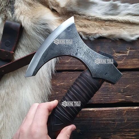 Vikings Axe Ragnar Lothbrok Battle Ready Handforged Viking Axe Ragnar Replica Viking Battle Axes Bearded Norse Authentic Medieval Viking Axe (fire Forged Viking Axe), Large in Kuwait