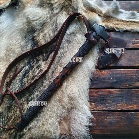 Vikings Axe Ragnar Lothbrok Battle Ready Handforged Viking Axe Ragnar Replica Viking Battle Axes Bearded Norse Authentic Medieval Viking Axe (fire Forged Viking Axe), Large in Kuwait