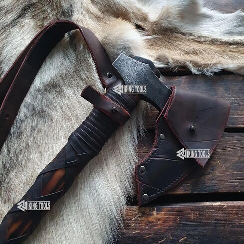 Vikings Axe Ragnar Lothbrok Battle Ready Handforged Viking Axe Ragnar Replica Viking Battle Axes Bearded Norse Authentic Medieval Viking Axe (fire Forged Viking Axe), Large in Kuwait