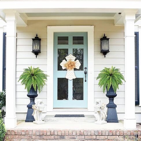Galebeiren Artificial Ferns for Outdoors & Indoors, 40in Large Faux Ferns 39 Fronds Fake Boston Fern Plant for Planter Garden Porch Entrance Home Windowsill Yards Farmhouse Decoraction (1 Stem) in Saudi Arabia