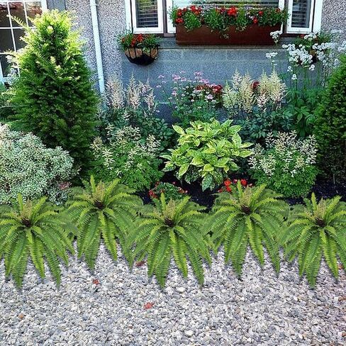 Galebeiren Artificial Ferns for Outdoors & Indoors, 40in Large Faux Ferns 39 Fronds Fake Boston Fern Plant for Planter Garden Porch Entrance Home Windowsill Yards Farmhouse Decoraction (1 Stem) in Saudi Arabia