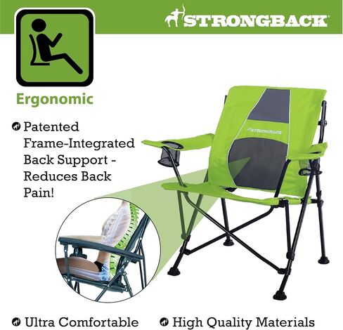 STRONGBACK Camping Chair Guru 3.0 Heavy Duty Camping Chairs with Lumbar Support, Backpack Folding Camp Chair, Navy in Saudi Arabia