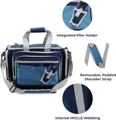 OSAGE RIVER Fishing Tackle Bag with Tackle Boxes, Saltwater Fishing Gear Bag, Tackle Box Organizer with Waterproof Non-Slip Bottom, Padded Shoulder Strap, and Fishing Pliers, Fishing Gifts for Men in Saudi Arabia
