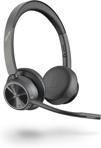 Poly - سماعة Voyager 4310 UC اللاسلكية (Plantronics) - سماعة أذن واحدة مع ميكروفون - تتصل بجهاز الكمبيوتر/Mac عبر محول بلوتوث USB-A، الهاتف الخلوي عبر البلوتوث - تعمل مع الفرق (معتمدة)، تكبير والمزيد in Kuwait