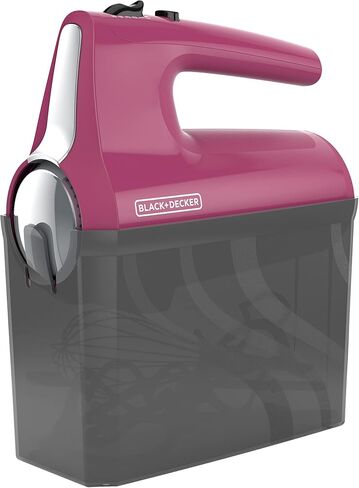 BLACK+DECKER Hand Held Mixer MX610B, 5-Speed | 350W hand mixer with Turbo Boost, beaters, whisk, dough hooks and snap-on storage case. in Kuwait