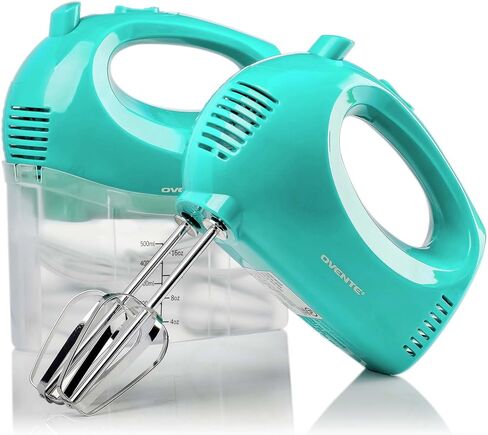 OVENTE Portable 5 Speed Mixing Electric Hand Mixer with Stainless Steel Whisk Beater Attachments & Snap Storage Case, Compact Lightweight 150 Watt Powerful Blender for Baking & Cooking, Black HM151B in Saudi Arabia