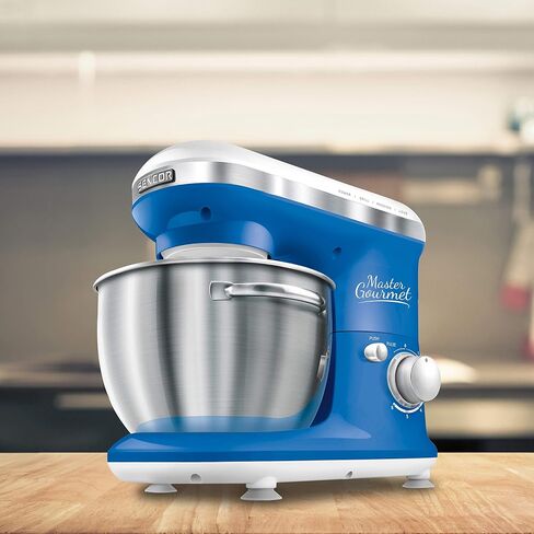 Sencor STM3624RD 6 Speed Stand Mixer with Pouring Shield and 4 Specialized Metal Attachments and Stainless Steel Bowl, 4.2 Qt, Red in Saudi Arabia