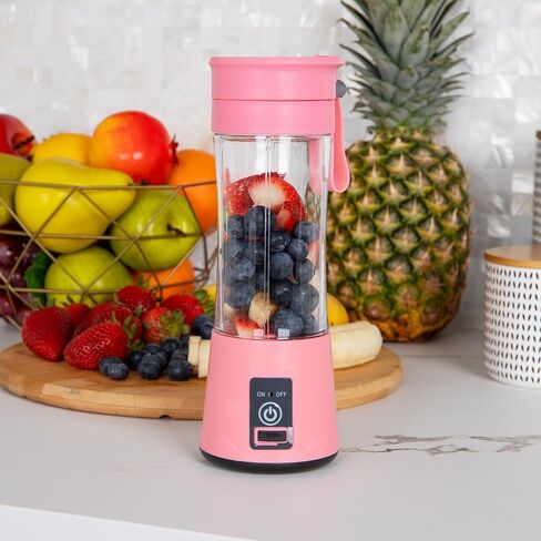 Mind Reader Blender, Rechargeable Personal Juicer, USB-Powered, Portable, Handheld, Smoothie, 3.125"L x 3.125"W x 9"H, Blue in Saudi Arabia