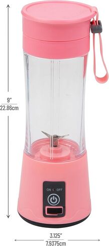 Mind Reader Blender, Rechargeable Personal Juicer, USB-Powered, Portable, Handheld, Smoothie, 3.125"L x 3.125"W x 9"H, Blue in Saudi Arabia