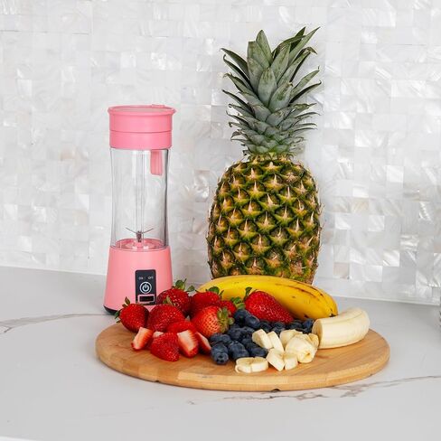 Mind Reader Blender, Rechargeable Personal Juicer, USB-Powered, Portable, Handheld, Smoothie, 3.125"L x 3.125"W x 9"H, Blue in Saudi Arabia