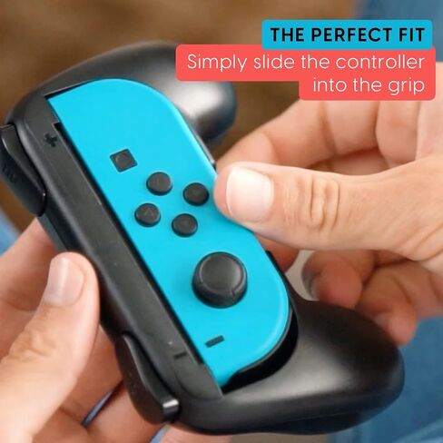 TALK WORKS Grips for Nintendo Switch Joycon Controller 2 Pack - Game Accessories Joy-Con Handheld Joystick Remote Control Holder Joy Con Kit - Black in Saudi Arabia