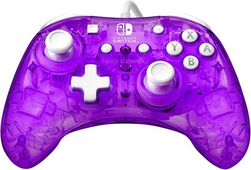PDP Rock Candy Wired Gaming Switch Pro Controller - Blu-merang Blue / Clear - Licensed by Nintendo - OLED Compatible - Compact, Hard Transparent Plastic Travel Controller - Holiday & Birthday Gifts in Saudi Arabia