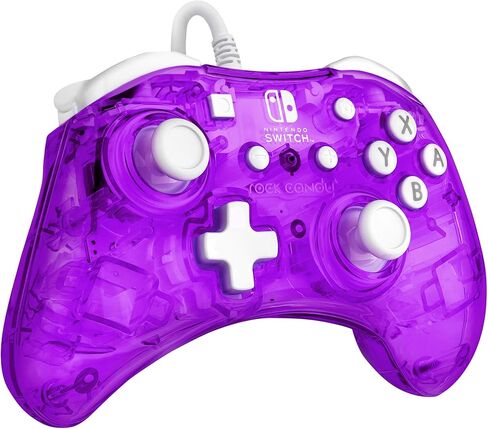 PDP Rock Candy Wired Gaming Switch Pro Controller - Blu-merang Blue / Clear - Licensed by Nintendo - OLED Compatible - Compact, Hard Transparent Plastic Travel Controller - Holiday & Birthday Gifts in Saudi Arabia