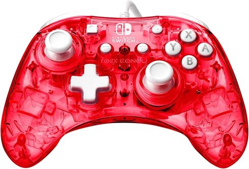 PDP Rock Candy Wired Gaming Switch Pro Controller - Blu-merang Blue / Clear - Licensed by Nintendo - OLED Compatible - Compact, Hard Transparent Plastic Travel Controller - Holiday & Birthday Gifts in Kuwait